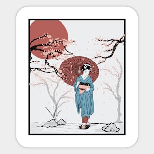 walking geisha Sticker